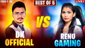 DK OFFICIAL VS RENU GAMING 🥵🔥 - Best Of 5 Squad vs Squad Limited Rooms - Garena free fire