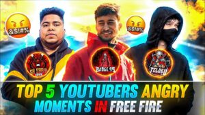 TOP 5 YOUTUBER ANGRY 😡  MOVEMENTS IN FREE FIRE 😱 DHANU DINO 💢 ANGRY 😡 ON HATERS