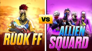 RUOK FF VS  ALLIEN SQUAD🔥|| आजा 1 vs 3 में 😂 - GARENA FREEFIRE