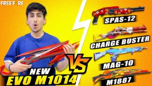 All Shotgun Vs New Evo M1014😱😍1 Vs 4 Guns - Garena Free Fire