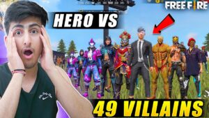 Hero Vs 49 Villains In Free Fire Full Map😍- Garena Free Fire