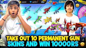 Challenging 😥Tsg Ronish To Take Out 10 Permanent🔫 Gun Skins And Win 10000₹💰- Garena Free Fire