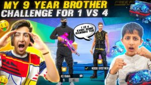 My 9 Years Old Brother Challenges Me For 1 Vs 4 - Garena Free Fire