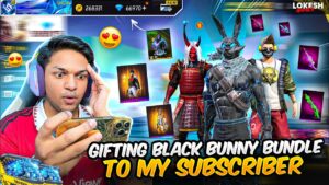 First Time Gifting 50,000 Diamonds & Rare Black Bunny Bundle 😨 To Subscriber Garena Free Fire