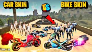 Free Fire Car Skin Vs Bike Skin Fight On Factory Roof - Garena free fire