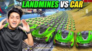 Free Fire Car Vs Landmine | 5 Car Vs 10,000 Landmines Funny Gameplay- Garena Free Fire