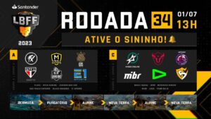LBFF 2023 RODADA 34 AO VIVO - GRUPOS A E C | FREE FIRE ESPORTS BRASIL