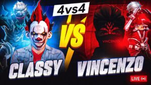 Vincenzo Squad 🤖 Vs Classy Squad 👽 BEST 4 vs 4 Clash Squad😨 -- GarenaFreeFire