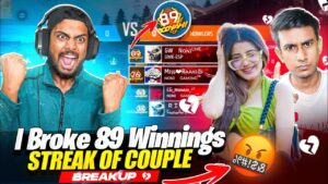 Breaking 89 Winning Streak Of Angry Couple Youtuber 😱 Gone Wrong - Garena Free Fire Max