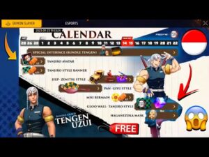 Indonesia Server New Demon Slayer Event Calendar 🥰 Op Free Rewards 🥳 || Garena Free Fire