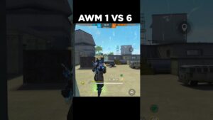 AWM 1 VS 6 PRACTICE CUSTOM MOMENT | GARENA FREE FIRE #shorts #youtubeshorts