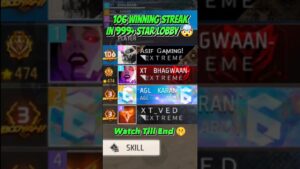 999+ Star's ✨ With 106 Winning Streak 😱 In CS Rank | Garena - Free Fire