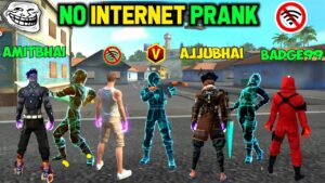 Ajjubhai & Amitbhai Bundle No Internet Prank 😈 With Ghost Criminal Squad 😱 Garena Free Fire ⚡🔥