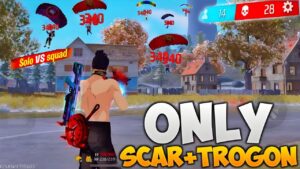 FREE FIRE🔥24 Kills Scar+Trogon Overpower Gameplay😍Solo Vs Squad FF Antaryami :-Garena Free Fire