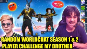 Random worldchat golden season 1 & 2 player challenge me brother😱 Garena Free Fire