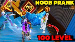 Noob No internet Prank 😊 लेकिन सामने V badge Player आ गया 😭 100 Level Emote 😱 Garena free fire