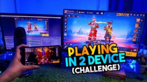 Playing Free Fire in Mobile and PC at Same Time 😱 Garena free fire