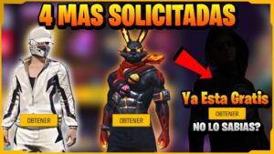 4 SKINS  MAS SOLICITADAS EN GARENA FREE FIRE POR LA COMUNIDAD *LA 4TA YA LA TENEMOS GRATIS*