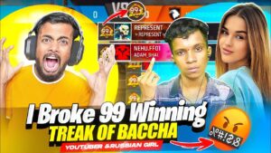 Breaking Winning Streak Of Baccha Youtuber With His Girlfriend 😱- Garena Free Fire Max