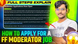 How To Apply For Free Fire Moderator Job😍😘 Full Steps Explain👍 || Garena Free Fire India