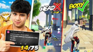 No Headshot Challenge 😭 14/75 Solo Vs Squad -Garena Free Fire