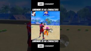 Landmine Vs All Characters 🍷🗿 Don't Miss The End - Garena Free Fire #shorts